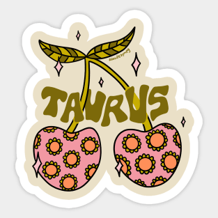 Taurus Cherries Sticker